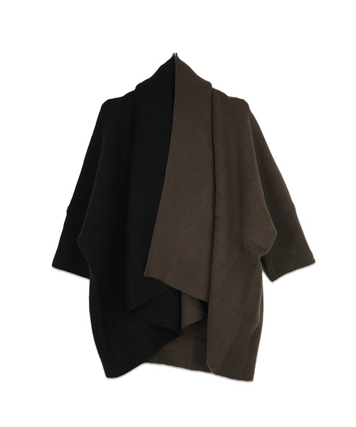 and it_(アンドイット)の「2wayバイカラーニットガウン(その他アウター・レディース・ブラック系1/ブラック系2・FREE)」の11枚目の写真