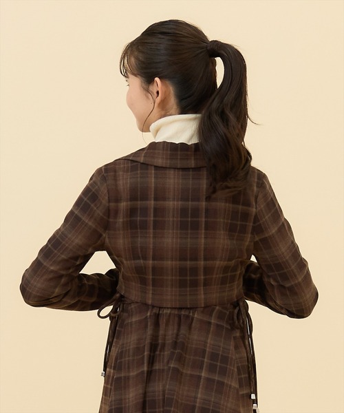 REDYAZEL(レディアゼル)の「【セットアップ可能】チェックショートダブルジャケット(テーラードジャケット・レディース・グレー/ネイビー/キャメル・SMALL/MEDIUM)」の21枚目の写真