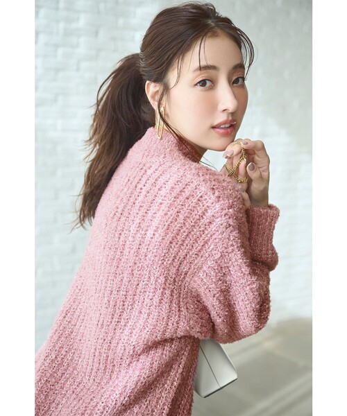 ANY SIS(エニィスィス)の「【洗える】ブークレースパンコール ニット(ニット/セーター・レディース・ライトグレー系/ピンク系/ブルー系/アイボリー系・2)」の4枚目の写真