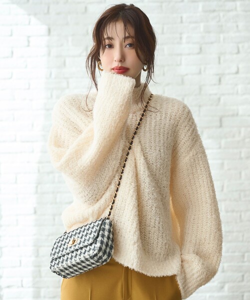 ANY SIS(エニィスィス)の「【洗える】ブークレースパンコール ニット(ニット/セーター・レディース・ライトグレー系/ピンク系/ブルー系/アイボリー系・2)」の6枚目の写真