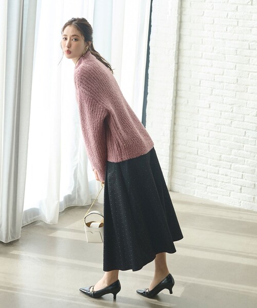 ANY SIS(エニィスィス)の「【洗える】ブークレースパンコール ニット(ニット/セーター・レディース・ライトグレー系/ピンク系/ブルー系/アイボリー系・2)」の7枚目の写真