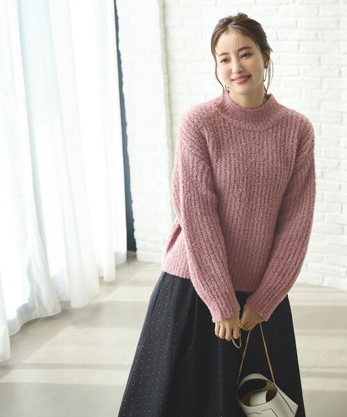 ANY SIS(エニィスィス)の「【洗える】ブークレースパンコール ニット(ニット/セーター・レディース・ライトグレー系/ピンク系/ブルー系/アイボリー系・2)」の8枚目の写真