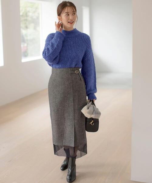 ANY SIS(エニィスィス)の「【洗える】ブークレースパンコール ニット(ニット/セーター・レディース・ライトグレー系/ピンク系/ブルー系/アイボリー系・2)」の9枚目の写真