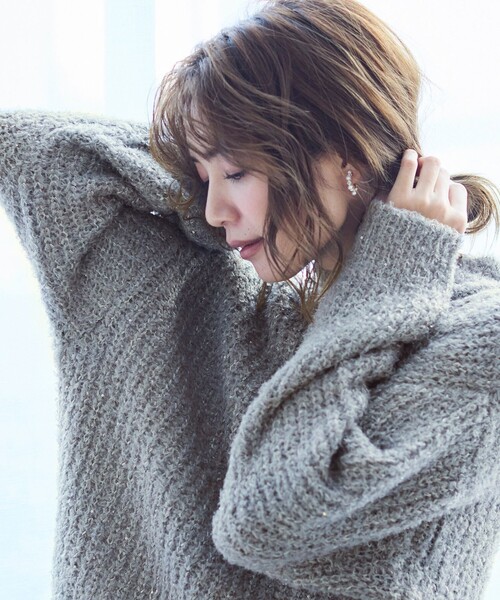 ANY SIS(エニィスィス)の「【洗える】ブークレースパンコール ニット(ニット/セーター・レディース・ライトグレー系/ピンク系/ブルー系/アイボリー系・2)」の13枚目の写真