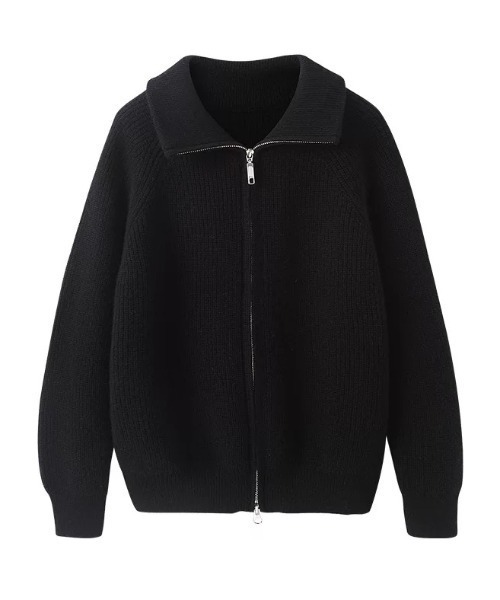 Coo+i(クーイ)の「ダブルジップハイネックニット(ニット/セーター・レディース・アイボリー/ブラック/グレー/モカ・FREE)」の9枚目の写真