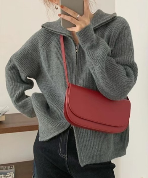 Coo+i(クーイ)の「ダブルジップハイネックニット(ニット/セーター・レディース・アイボリー/ブラック/グレー/モカ・FREE)」の14枚目の写真