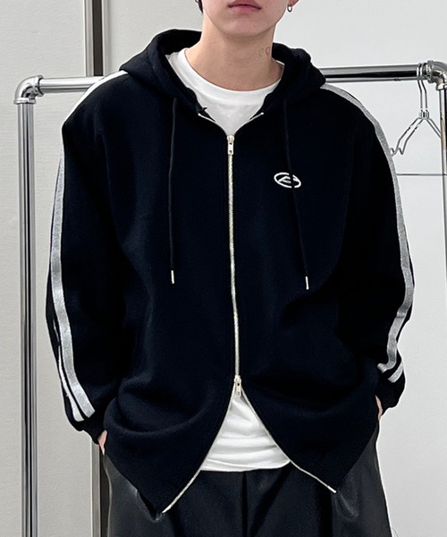 Figments（フィグメンツ）の「グリッターラインダブルZIPビッグパーカー（パーカー・レディース・グレー/ブラック・LARGE/X-LARGE）」の16枚目の写真