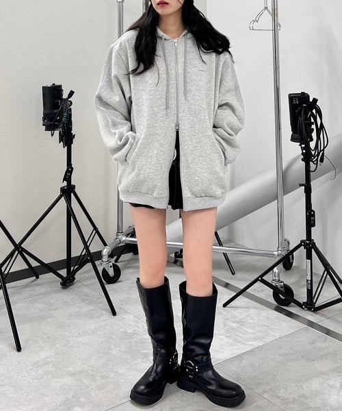 Figments（フィグメンツ）の「グリッターラインダブルZIPビッグパーカー（パーカー・レディース・グレー/ブラック・LARGE/X-LARGE）」の7枚目の写真