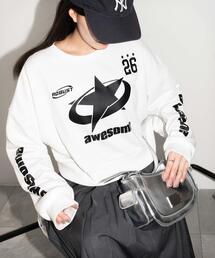 WEGO/スターナンバリングショートスウェット