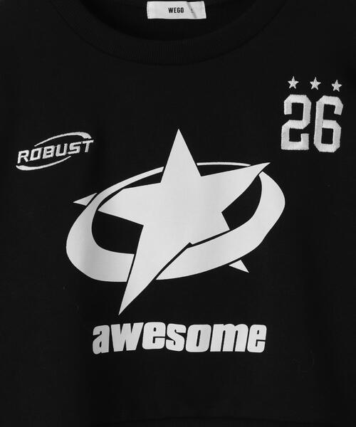 WEGO(ウィゴー)の「WEGO/スターナンバリングショートスウェット(スウェット・レディース・ホワイト/ブラック・FREE)」の3枚目の写真