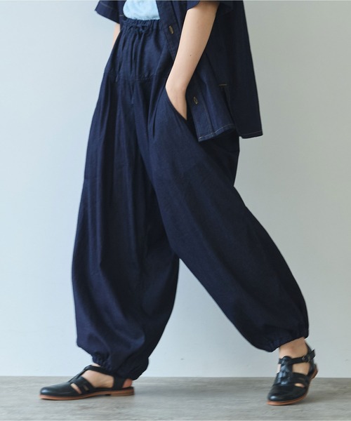 bulle de savon（ビュルデサボン）の「5.5oz denim tucktuck パンツ（デニムパンツ・レディース・インディゴブルー・FREE）」の20枚目の写真