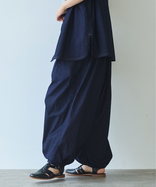 bulle de savon（ビュルデサボン）の「5.5oz denim tucktuck パンツ（デニムパンツ・レディース・インディゴブルー・FREE）」の21枚目の写真