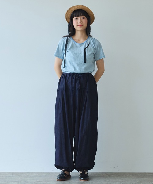 bulle de savon（ビュルデサボン）の「5.5oz denim tucktuck パンツ（デニムパンツ・レディース・インディゴブルー・FREE）」の13枚目の写真