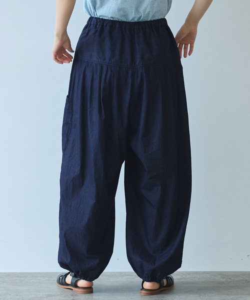 bulle de savon（ビュルデサボン）の「5.5oz denim tucktuck パンツ（デニムパンツ・レディース・インディゴブルー・FREE）」の12枚目の写真