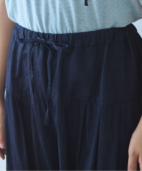 bulle de savon（ビュルデサボン）の「5.5oz denim tucktuck パンツ（デニムパンツ・レディース・インディゴブルー・FREE）」の4枚目の写真