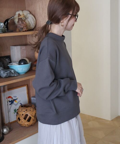 セール】モックネック裏起毛プルオーバー（スウェット