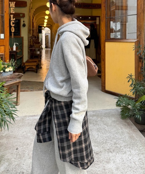 CANAL JEAN（キャナルジーン）の「El mar　パーカーニットセットアップ（セットアップ・レディース・ヘザーグレー/チャコールグレー・ONE SIZE）」の14枚目の写真