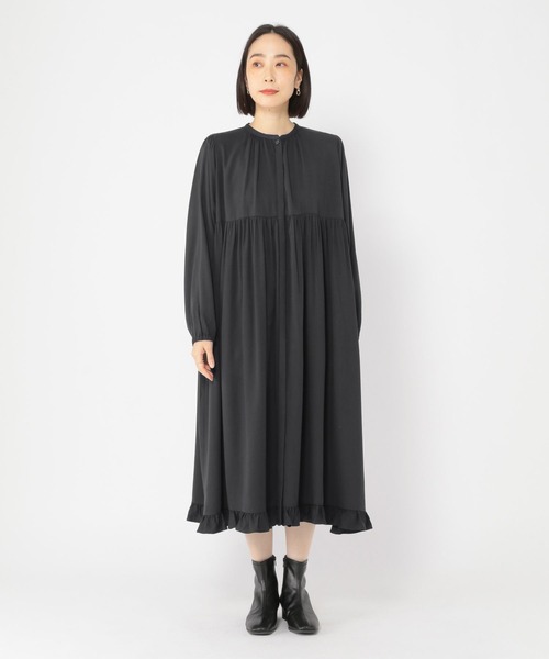 セール】レーヨンギャザー裾フリルワンピース（ワンピース）｜studio