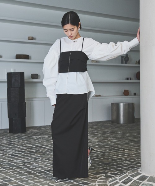 AIC.（エーアイシー）の「ドレープロングスカート（スカート・レディース・ブラウン/ネイビー/ブラック/アイボリー・FREE）」の15枚目の写真