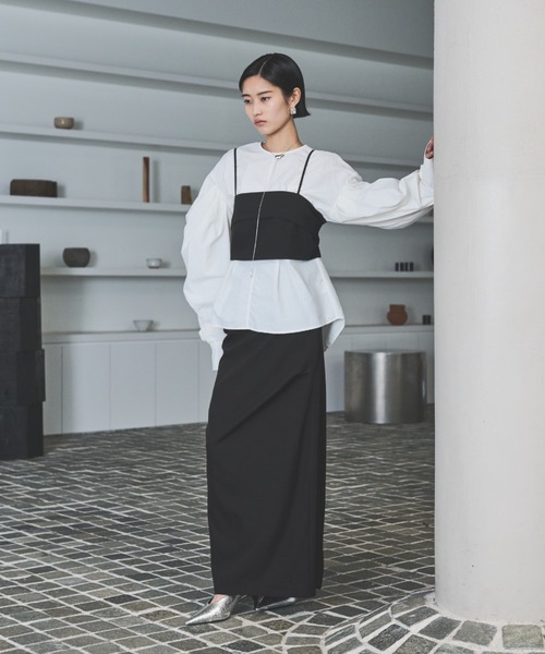 AIC.（エーアイシー）の「ドレープロングスカート（スカート・レディース・ブラウン/ネイビー/ブラック/アイボリー・FREE）」の13枚目の写真