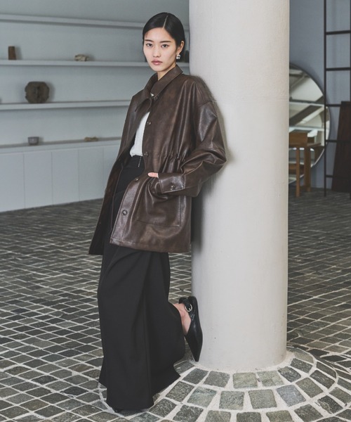 AIC.（エーアイシー）の「ドレープロングスカート（スカート・レディース・ブラウン/ネイビー/ブラック/アイボリー・FREE）」の9枚目の写真