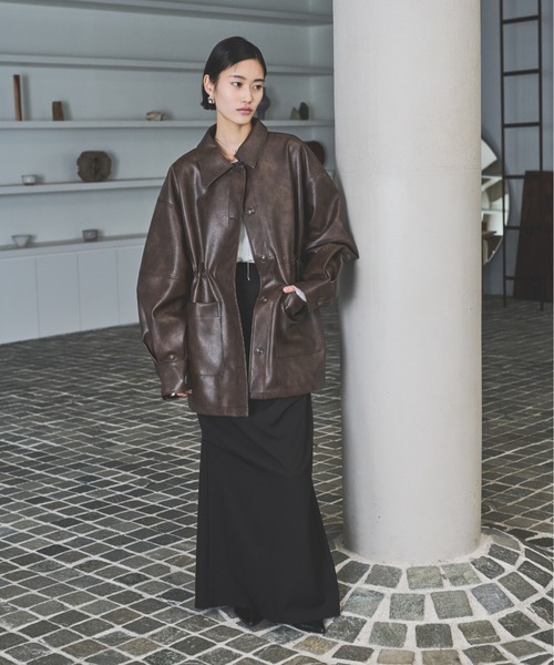 AIC.（エーアイシー）の「ドレープロングスカート（スカート・レディース・ブラウン/ネイビー/ブラック/アイボリー・FREE）」の10枚目の写真