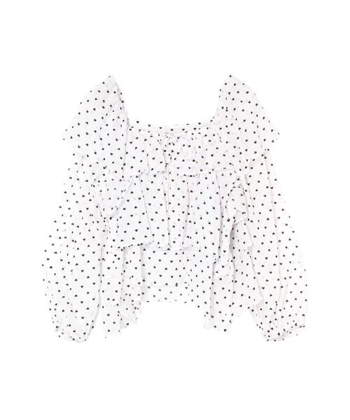 CALNAMUR（カルナムール）の「FRILL TIERED BL（シャツ/ブラウス・レディース・ブラック/オフホワイト/ピンク・FREE）」の2枚目の写真