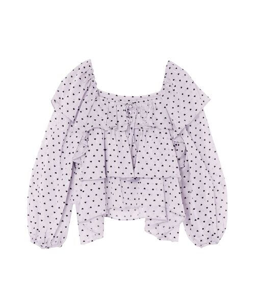 CALNAMUR（カルナムール）の「FRILL TIERED BL（シャツ/ブラウス・レディース・ブラック/オフホワイト/ピンク・FREE）」の3枚目の写真