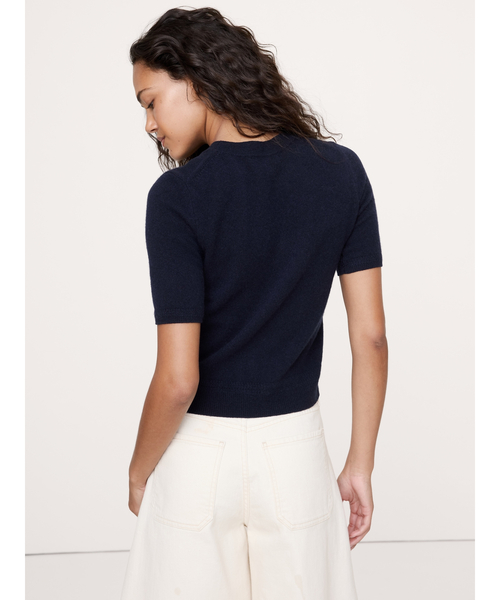 Banana Republic(バナナリパブリック)の「ライトウェイト カシミヤ ショートスリーブ セーター(ニット/セーター・レディース・ホワイト×ネイビー/グリーン/ピンク/ブルー/アイボリー/ネイビー・XS/L/M/S)」の22枚目の写真