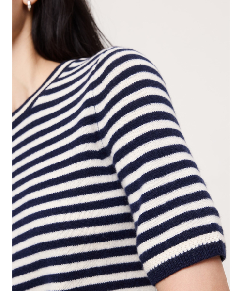 Banana Republic(バナナリパブリック)の「ライトウェイト カシミヤ ショートスリーブ セーター(ニット/セーター・レディース・ホワイト×ネイビー/グリーン/ピンク/ブルー/アイボリー/ネイビー・XS/L/M/S)」の14枚目の写真