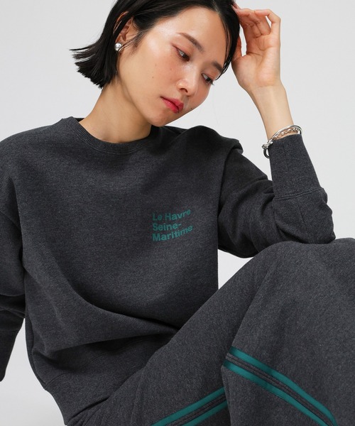 BABYLONE（バビロン）の「コンパクト裏毛ロゴプルオーバー（スウェット・レディース・ライトグレー/チャコール・フリー）」の18枚目の写真