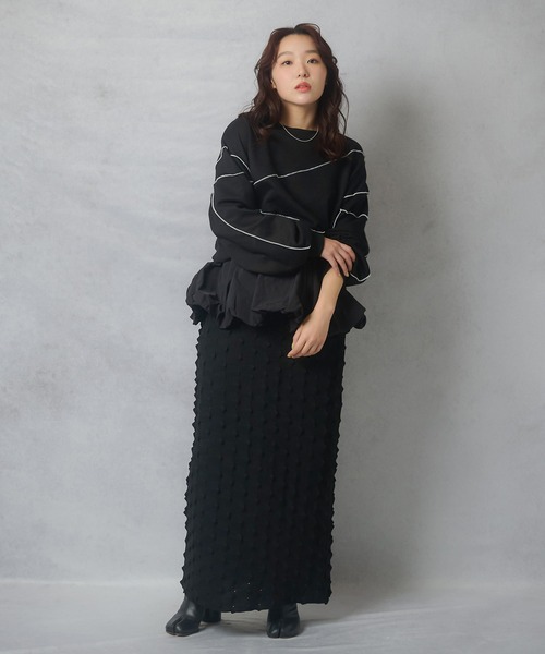 Lull（ルル）の「【Lull / ルル】ボリュームペプラムカップ付きタンクトップ（タンクトップ・レディース・オフホワイト/ブラック/チャコール・ONESIZE）」の21枚目の写真