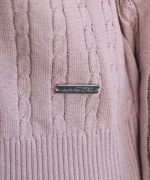 ap retro（アプレトロ）の「プレート付ベビーケーブルZIPカーデ《動画あり》（カーディガン/ボレロ・レディース・ライトグレー/ブラック/オフホワイト/ピンク・FREE）」の16枚目の写真