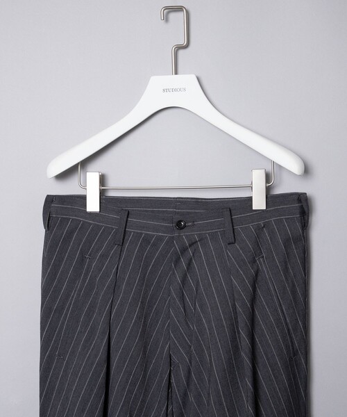 sulvam 23ss スラックス sulvam/サルバム】ストライプタックワイドスラックス