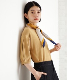 THE SHOP TK | 【接触冷感/体型カバー】袖タック6分袖ニット/洗濯機OK/UVケア(ニット/セーター)