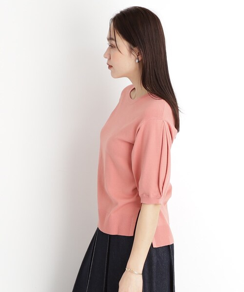 THE SHOP TK (ザ ショップ ティーケー )の「【接触冷感/体型カバー】袖タック6分袖ニット/洗濯機OK/UVケア(ニット/セーター・レディース・スミクロ/サンドベージュ/グリーン系/オレンジ系/アイボリー・12/13)」の15枚目の写真