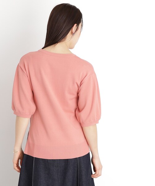 THE SHOP TK (ザ ショップ ティーケー )の「【接触冷感/体型カバー】袖タック6分袖ニット/洗濯機OK/UVケア(ニット/セーター・レディース・スミクロ/サンドベージュ/グリーン系/オレンジ系/アイボリー・12/13)」の16枚目の写真