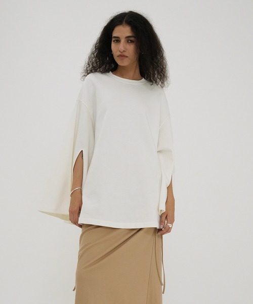 CLANE（クラネ）の「PONCHO SWEAT TOPS（スウェット・レディース・グレー/ホワイト・FREE）」の3枚目の写真