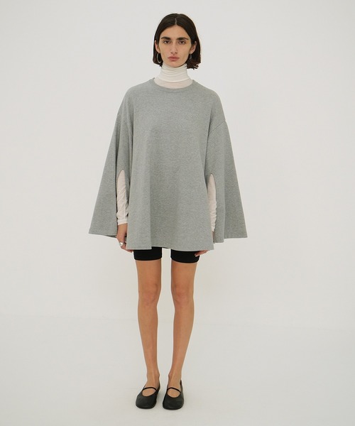CLANE（クラネ）の「PONCHO SWEAT TOPS（スウェット・レディース・グレー/ホワイト・FREE）」の13枚目の写真