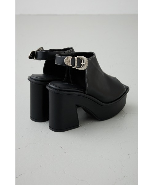 AZUL by moussy（アズールバイマウジー）の「ウエスタンバックルブーティーサンダル（サンダル・レディース・ブラック/アイボリー・LARGE/MEDIUM/SMALL）」の16枚目の写真