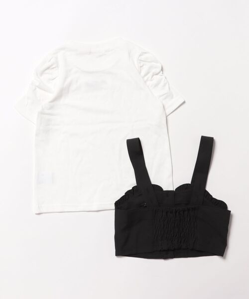 PINKHUNT（ピンクハント）の「PINKHUNT ピンクハント ミニリボンビスチェ付き Tシャツ 0522K （ボトムス別売り）（Tシャツ/カットソー・キッズ・ベージュ/ブラック・120cm/130cm/140cm/150cm/160cm）」の3枚目の写真