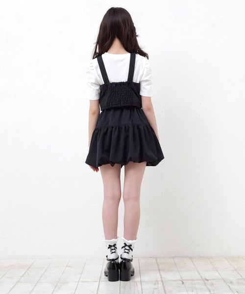 PINKHUNT（ピンクハント）の「PINKHUNT ピンクハント ミニリボンビスチェ付き Tシャツ 0522K （ボトムス別売り）（Tシャツ/カットソー・キッズ・ベージュ/ブラック・120cm/130cm/140cm/150cm/160cm）」の11枚目の写真