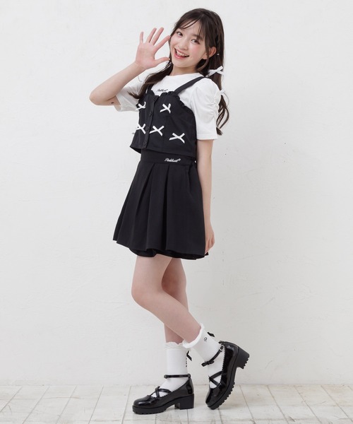 PINKHUNT（ピンクハント）の「PINKHUNT ピンクハント ミニリボンビスチェ付き Tシャツ 0522K （ボトムス別売り）（Tシャツ/カットソー・キッズ・ベージュ/ブラック・120cm/130cm/140cm/150cm/160cm）」の19枚目の写真