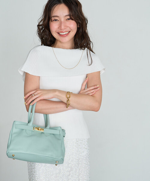 La boutique BonBon（ラブティックボンボン）の「【オウレンティ】ストラップ付キーベルトハンドバッグ（ハンドバッグ・レディース・ピンク/ミント・FREE）」の4枚目の写真