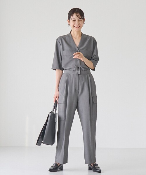 RONEL(ロネル)の「ツイル ワーク オールインワン(サロペット/オーバーオール・レディース・ダークグレー/ベージュ/ブラック・S/M/L)」の7枚目の写真