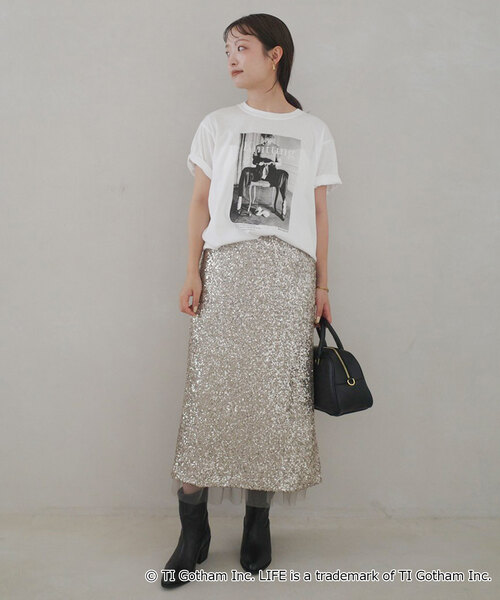 GOOD ROCK SPEED(グッドロックスピード)の「《WEB限定/追加2》GOOD ROCK SPEED SLOBE別注 LIFE PC PHOTO TEE1 C5806-03BODY(Tシャツ/カットソー・レディース・ホワイト/ブラック・FREE)」の9枚目の写真