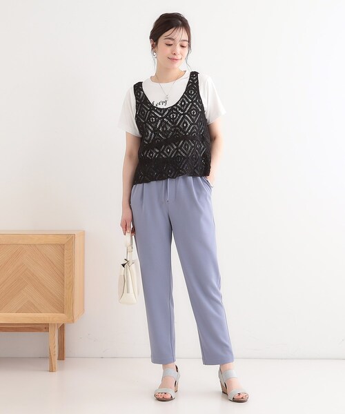 SHOO・LA・RUE（シューラルー）の「【洗える】脚のラインを拾いにくい スマートイージー テーパードパンツ（その他パンツ・レディース・ブラック/ライトベージュ/オレンジ/チャコールグレー/ブルー・01/10/05/04/03/02）」の20枚目の写真