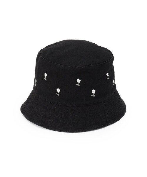 ITS'DEMO（イッツデモ）の「【抗菌防臭／手洗い可／サイズ調整可】フラワー刺繍バケットハット（ハット・レディース・アイボリー/ブラック/ベージュ・00）」の3枚目の写真