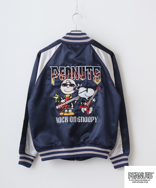 PEANUTS（ピーナッツ）の「PEANUTS ロック柄スカジャン（スカジャン・メンズ・ピンクベージュ/ブラック/レッド/ネイビー・LL/L/M）」の6枚目の写真