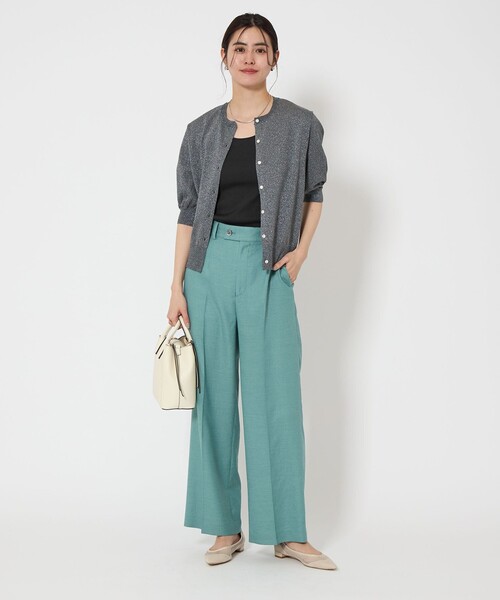 green label relaxing（グリーンレーベルリラクシング）の「ブライトリブ スクープネック タンクトップ -制菌-（タンクトップ・レディース・ブラック/オフホワイト/モカ・FREE）」の8枚目の写真